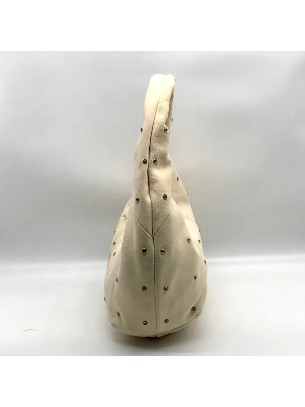 Sam Edelman Ivory Suede Faren Rhinestone Hobo Bag